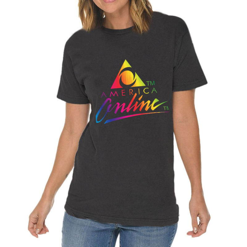 Aol Aesthetic Rainbow Vintage T-Shirt by MeganArtist | Artistshot