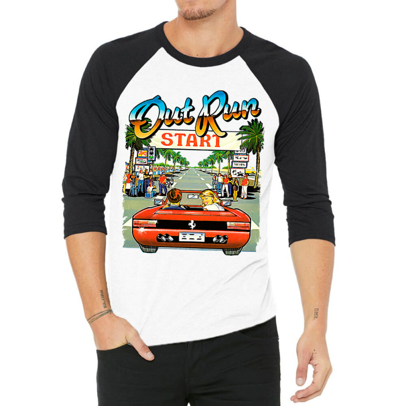 Arcade Out Run Video Game T Shirt 3/4 Sleeve Shirt | Artistshot