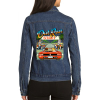 Arcade Out Run Video Game T Shirt Ladies Denim Jacket | Artistshot