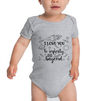 I Love You To Infinity And Beyond Valentine Day Planets Cute Baby Bodysuit | Artistshot