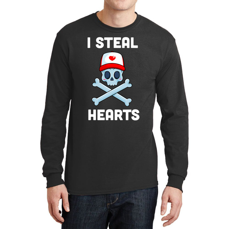 I Steal Hearts Valentines Day Pirate Boys Valentine Boy Long Sleeve Shirts | Artistshot