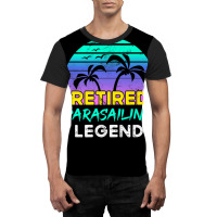 Retired Parasailing Legend Retirement Retro 80's Sunset Graphic T-shirt | Artistshot