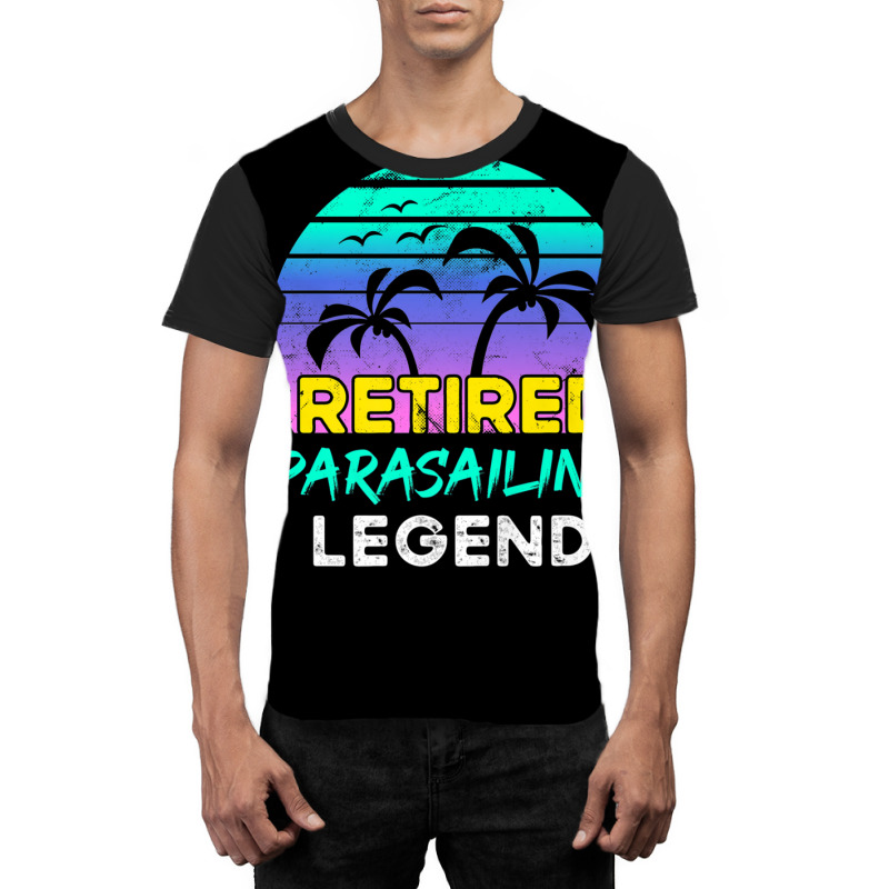 Retired Parasailing Legend Retirement Retro 80's Sunset Graphic T-shirt by brcarjonesyi | Artistshot