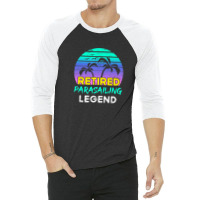 Retired Parasailing Legend Retirement Retro 80's Sunset 3/4 Sleeve Shirt | Artistshot