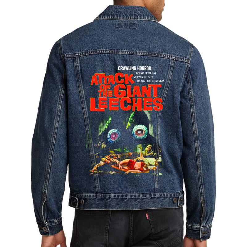 Attack Of The Giant Leeches Poster Men Denim Jacket | Artistshot