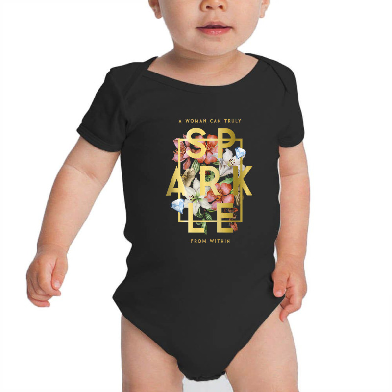 Bridgerton A Woman Can Truly Sparkle Floral Quote Tank Top Baby Bodysuit by Hugo M Garney | Artistshot