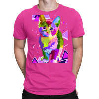 70s 80s Party Cat Psychedelic Colorful Retro Trippy Cat Classic  (1) T-shirt | Artistshot