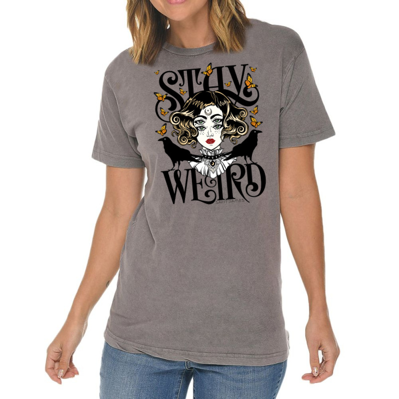 Rose And The Ravens {stay Weird} Colour Version Vintage T-shirt | Artistshot