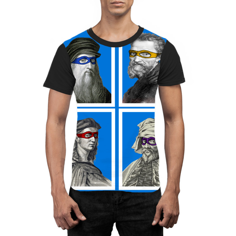 Ninja Artists Leonardo Donatello Raphael Michelangelo Parody Renaissan Graphic T-shirt by joueekultaiu | Artistshot