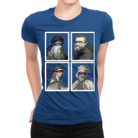 Ninja Artists Leonardo Donatello Raphael Michelangelo Parody Renaissan Ladies Fitted T-shirt | Artistshot