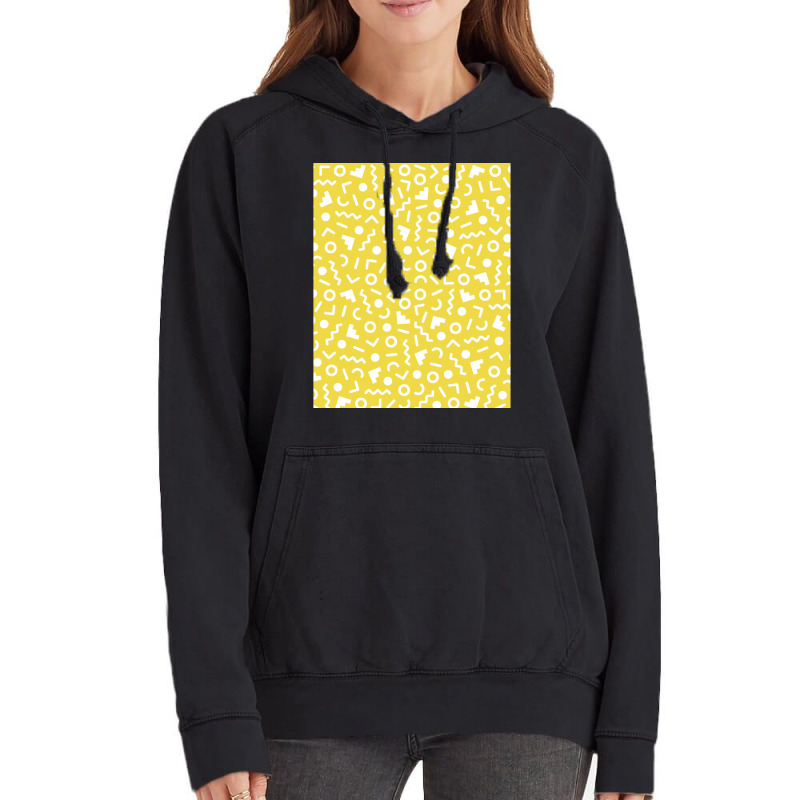 Colorful Retro Memphis Style Pattern Yellow Graphic Vintage Hoodie by vonnezramzele | Artistshot