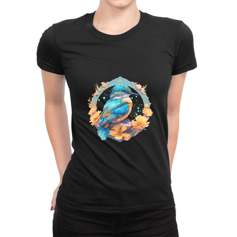 Kingfisher Heaven Ladies Fitted T-Shirt by MeganCangelosi | Artistshot