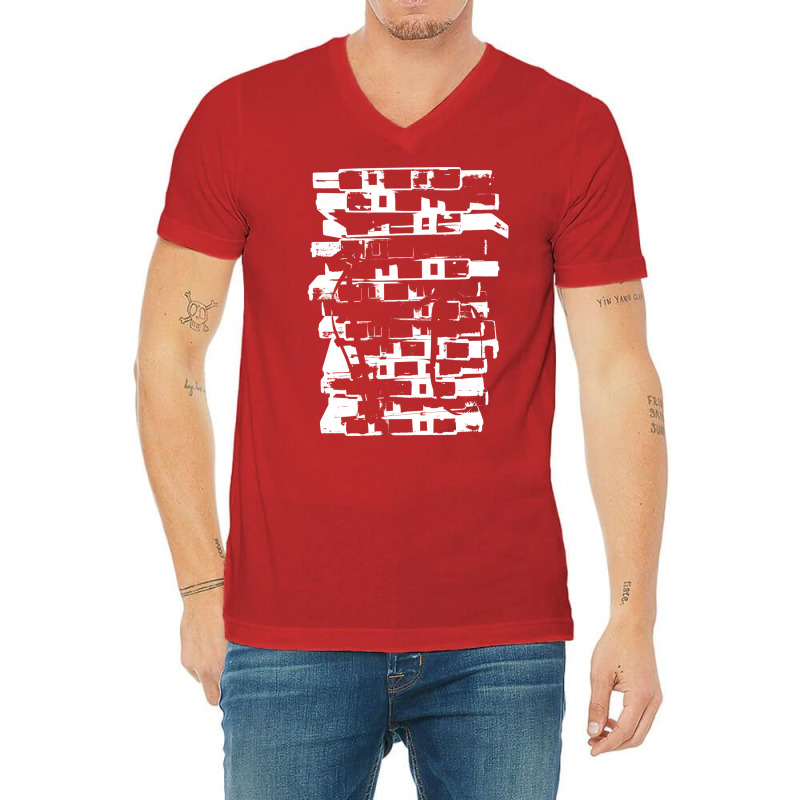 Cassette Tape Stack V-Neck Tee by horveyfoths | Artistshot