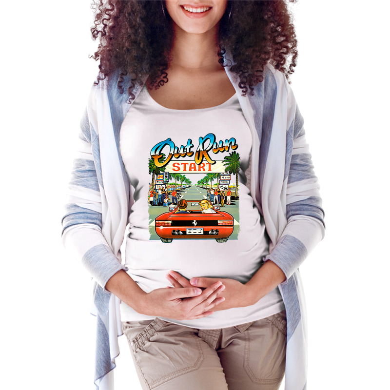 Arcade Out Run Video Game T Shirt Maternity Scoop Neck T-shirt by itjerammahs | Artistshot