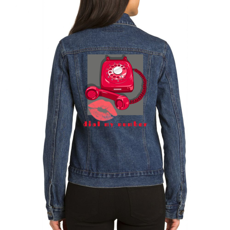 Dial My Number Relaxed Fit Ladies Denim Jacket by botitefinos | Artistshot