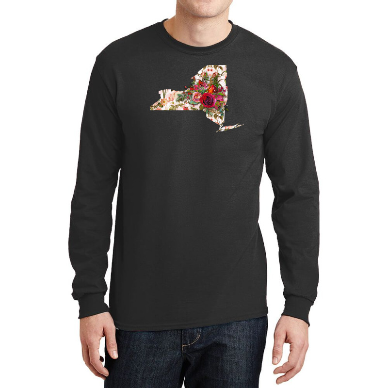 Newyork Map Flower Long Sleeve Shirts | Artistshot