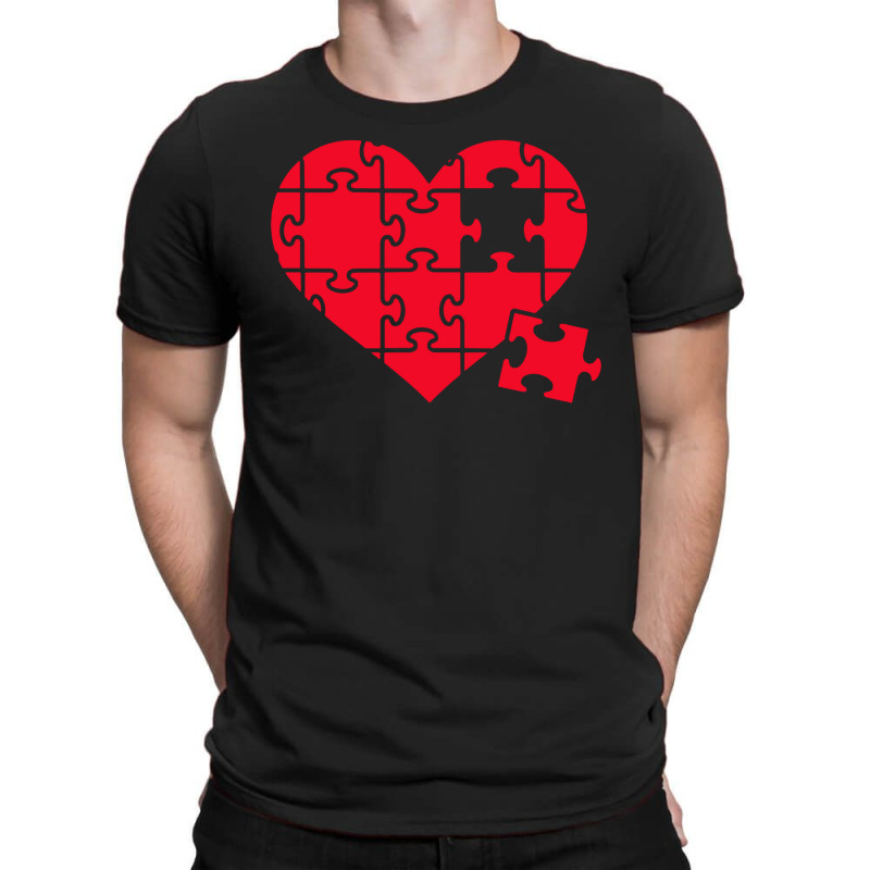 Jigsaw Puzzle Heart T-shirt | Artistshot