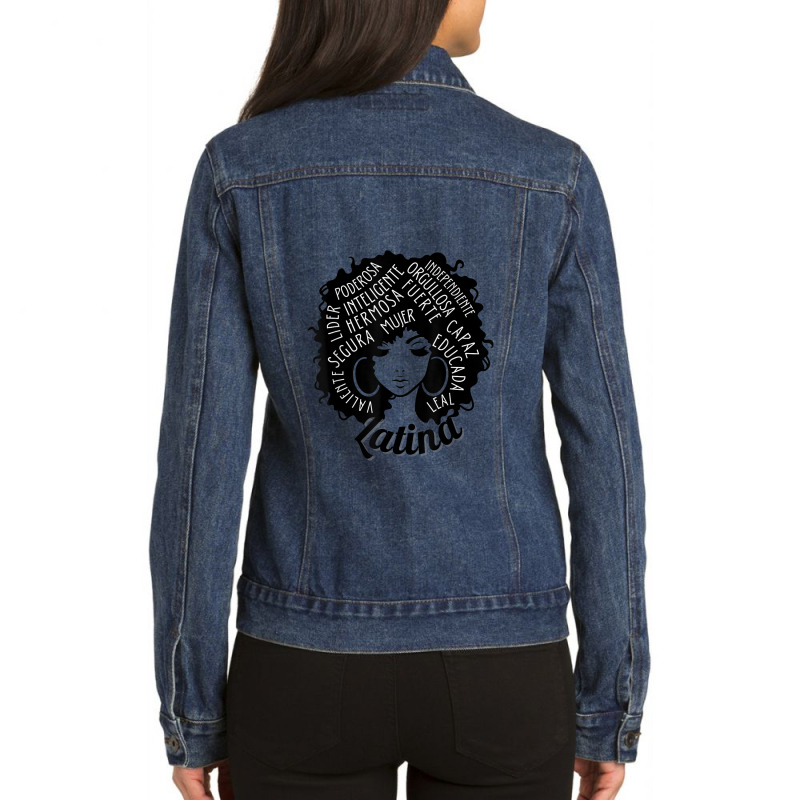 Reina Empowered Latina Poder Latina Pride Hispanic Heritage Ladies Denim Jacket by JesusManuelArredondo | Artistshot