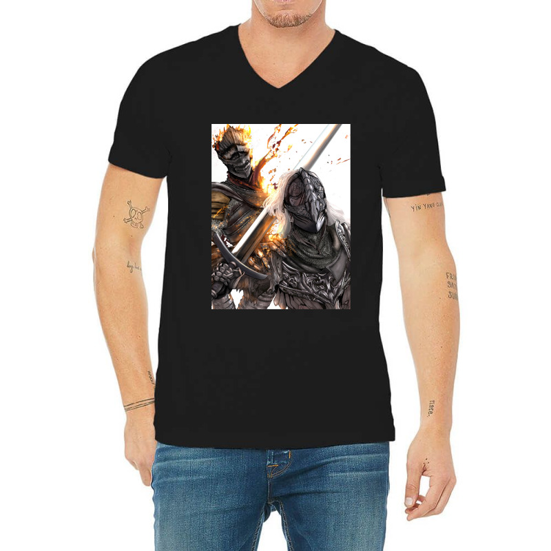 Ashen One And The Tarnished V-Neck Tee by ErnestGallon | Artistshot