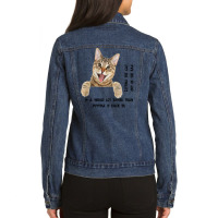 Cat Out Of The Bag Ladies Denim Jacket | Artistshot