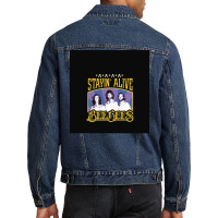 Bee Gees Chiffon Top Yellow Men Denim Jacket | Artistshot