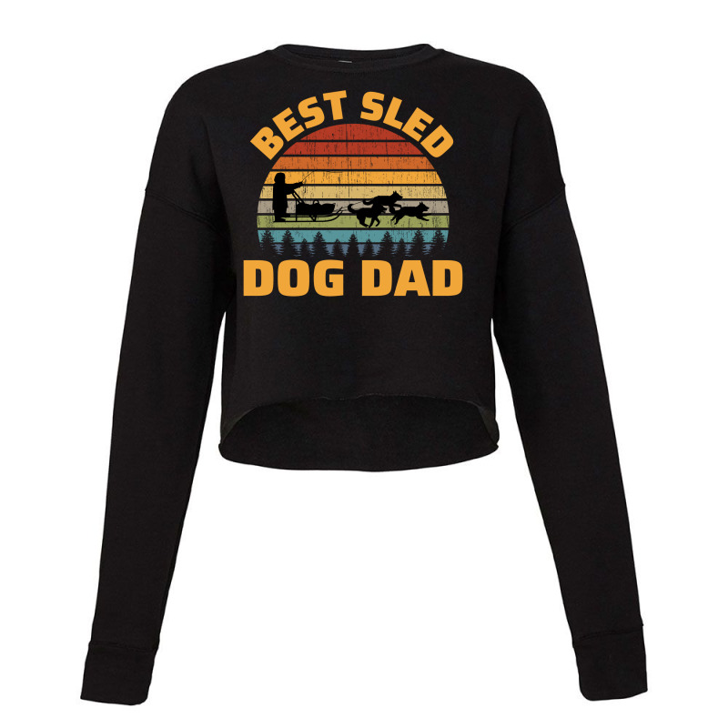 Husky Sledding Sled Dog Racing Alaskan Racer Dad Cropped Sweater | Artistshot