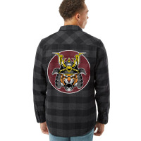 Tiger Samurai Helmet Funny Japanese Warrior Design Flannel Shirt | Artistshot