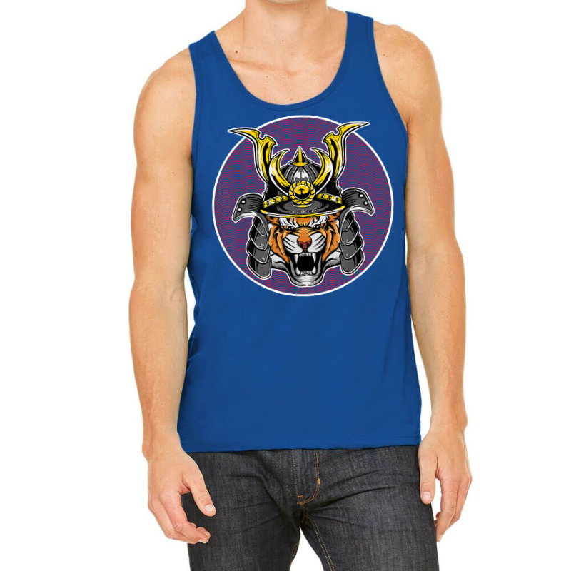 Tiger Samurai Helmet Funny Japanese Warrior Design Tank Top by beetuledwell8 | Artistshot