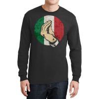 Italian Hand Gesture Sing Language Funny Italy Flag Vintage Long Sleeve Shirts | Artistshot