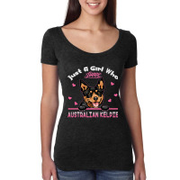 Just A Girl Who Loves Australian Kelpie 262 Women's Triblend Scoop T-shirt | Artistshot