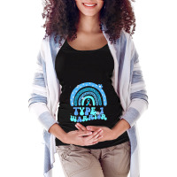 T1d Warrior Type 1 Diabetes Awareness Blue Ribbon Maternity Scoop Neck T-shirt | Artistshot