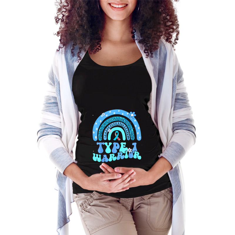 T1d Warrior Type 1 Diabetes Awareness Blue Ribbon Maternity Scoop Neck T-shirt by JosephWDaniels | Artistshot