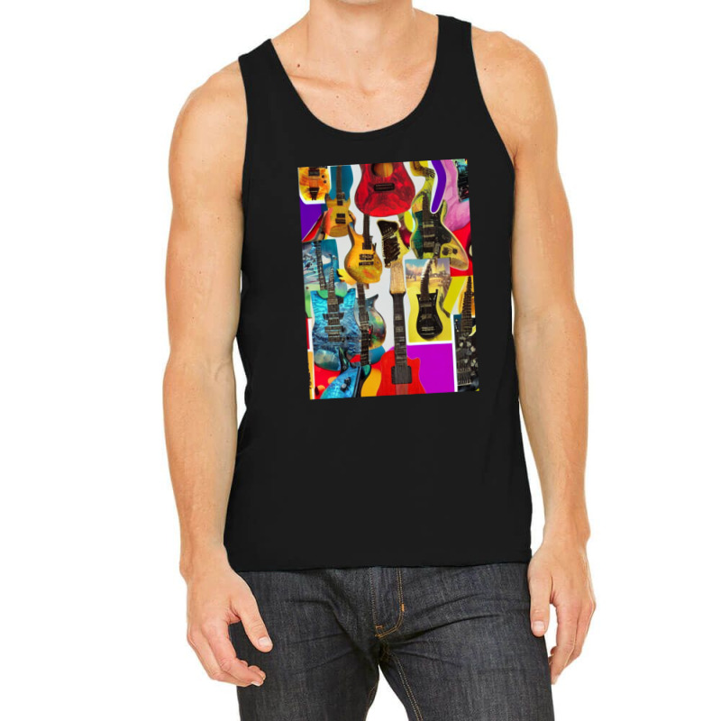 Copy Of Tie Dye Tile Electric Guitar Trippy Fire Hippie Jimi Display P Tank Top by AnnaChampion | Artistshot