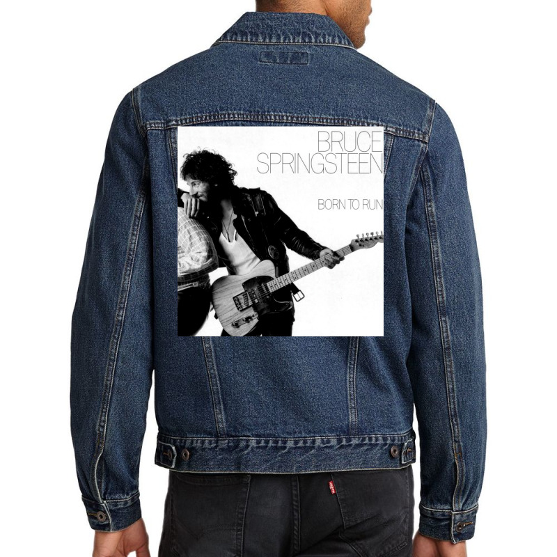 Brc Sprngstn Born To Run Album Cover   E Men Denim Jacket | Artistshot