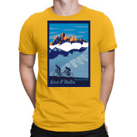 Giro D' Italia Retro  Passo Dello Stelvio Cycling Poster T-shirt | Artistshot