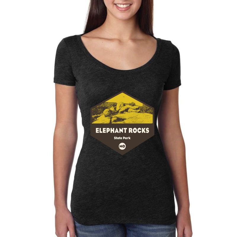 Hot Trend Elephant Rocks State Park Missouri Women's Triblend Scoop T-shirt by macklinsampson | Artistshot