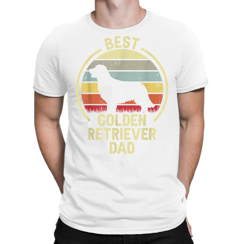 Best Dog Father Dad   Vintage Golden Retriever T Shirt T-shirt | Artistshot