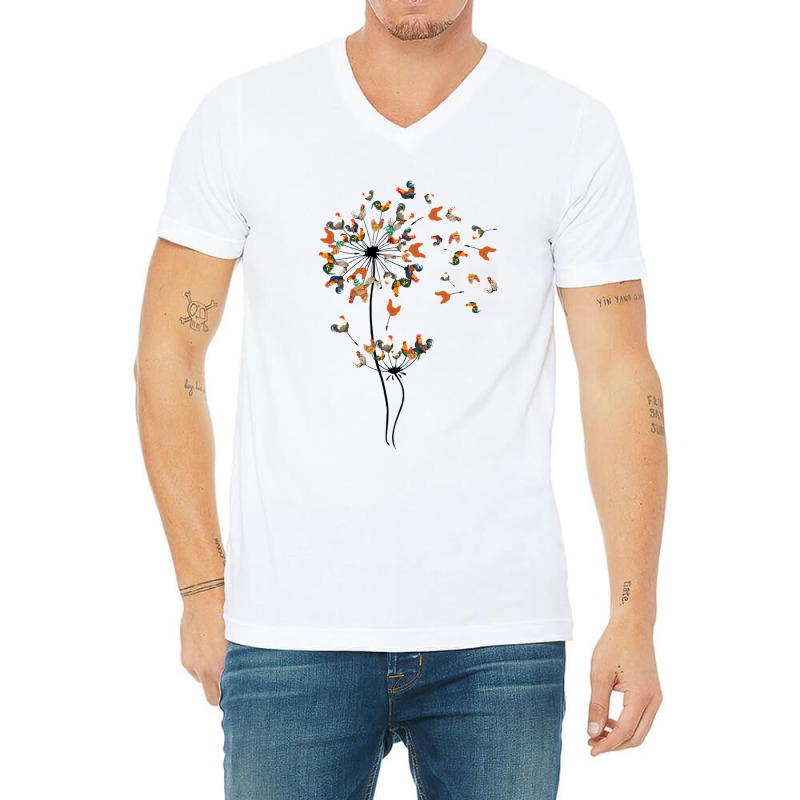 Dandelion Chicken Flower   Floral Chicken Tree Lover V-Neck Tee by DonnaSchennum1234 | Artistshot