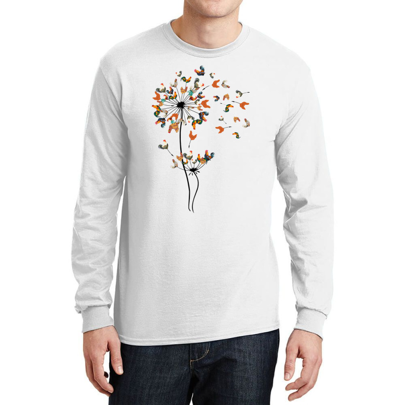 Dandelion Chicken Flower   Floral Chicken Tree Lover Long Sleeve Shirts by DonnaSchennum1234 | Artistshot