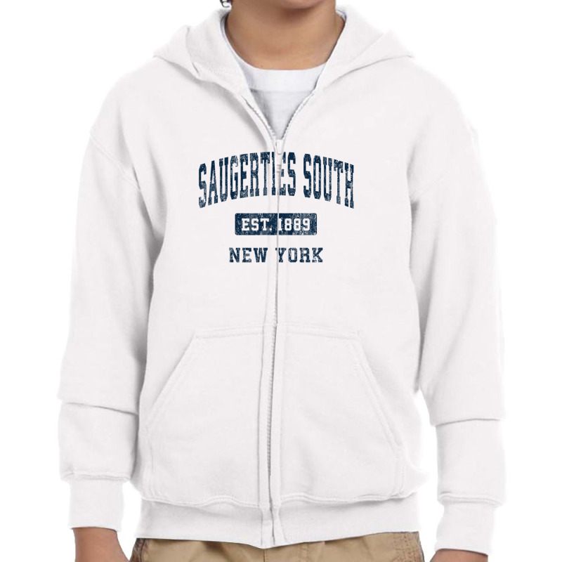 Saugerties South New York Ny Vintage Athletic Sports Design Youth Zipper Hoodie by legatgzlezy | Artistshot