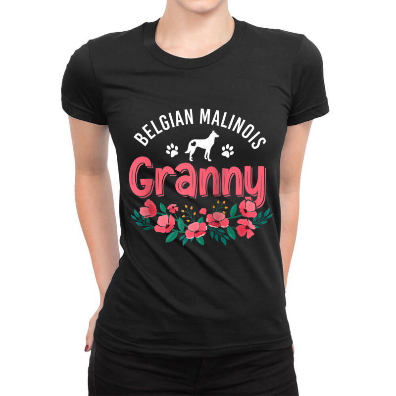 Malinois Granny Dog Gifts Women Belgian Malinois Dog Lover Raglan Base Ladies Fitted T-Shirt by matheeishilo | Artistshot