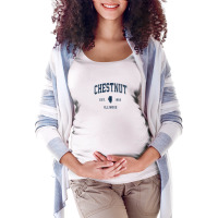 Chestnut Illinois Il Vintage Athletic Navy Sports Design Maternity Scoop Neck T-shirt | Artistshot