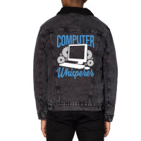 Computer Whisperer Tech Support Gift Unisex Sherpa-lined Denim Jacket | Artistshot