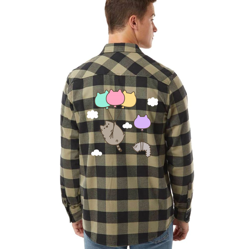 Raninbow Cat Ballon Flannel Shirt | Artistshot