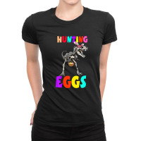 Hunting Egg Dinosaur Bone Bunny Ear Boy Kid Toddler Gift Ladies Fitted T-shirt | Artistshot