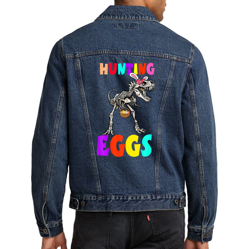 Hunting Egg Dinosaur Bone Bunny Ear Boy Kid Toddler Gift Men Denim Jacket by kajmakgezimiy | Artistshot