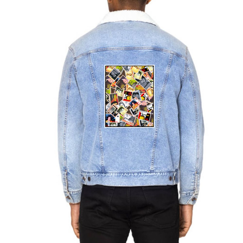 Vintage Argentine Tango Orchestra Album Stamps Pop Art Unisex Sherpa-lined Denim Jacket | Artistshot