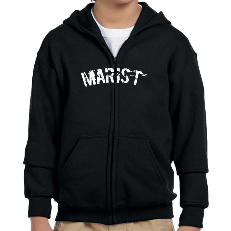 Marist Vintage Stencil University Alumni Arch Font Youth Zipper Hoodie by legatgzlezy | Artistshot