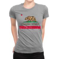 California Republic State Flag Distressed Vintage Ladies Fitted T-shirt | Artistshot