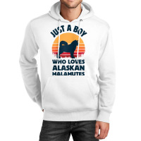 Alaskan Malamute Just A Boy Who Loves Retro Vintage Sunset Raglan Base Unisex Hoodie | Artistshot